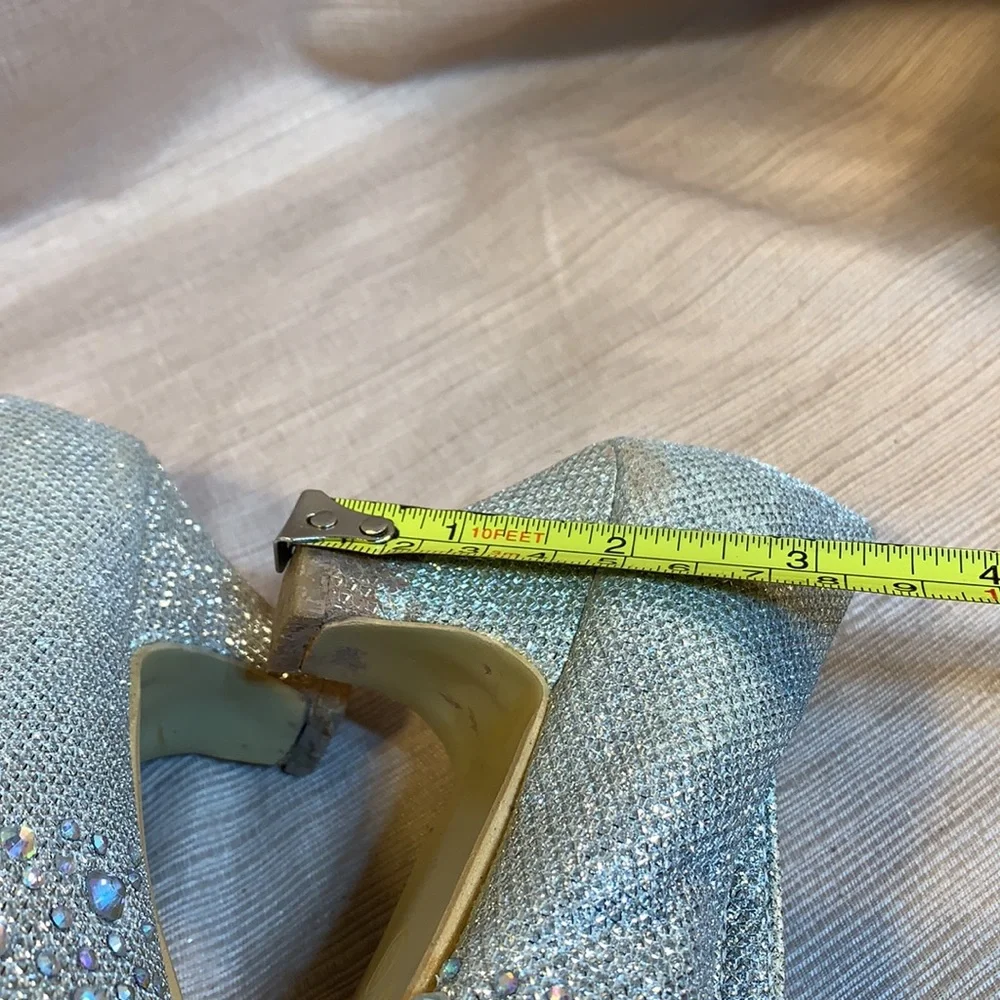 Link bedazzled dressy heels worn once for a weddin